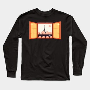 Eiffel Tower Paris Animated Long Sleeve T-Shirt